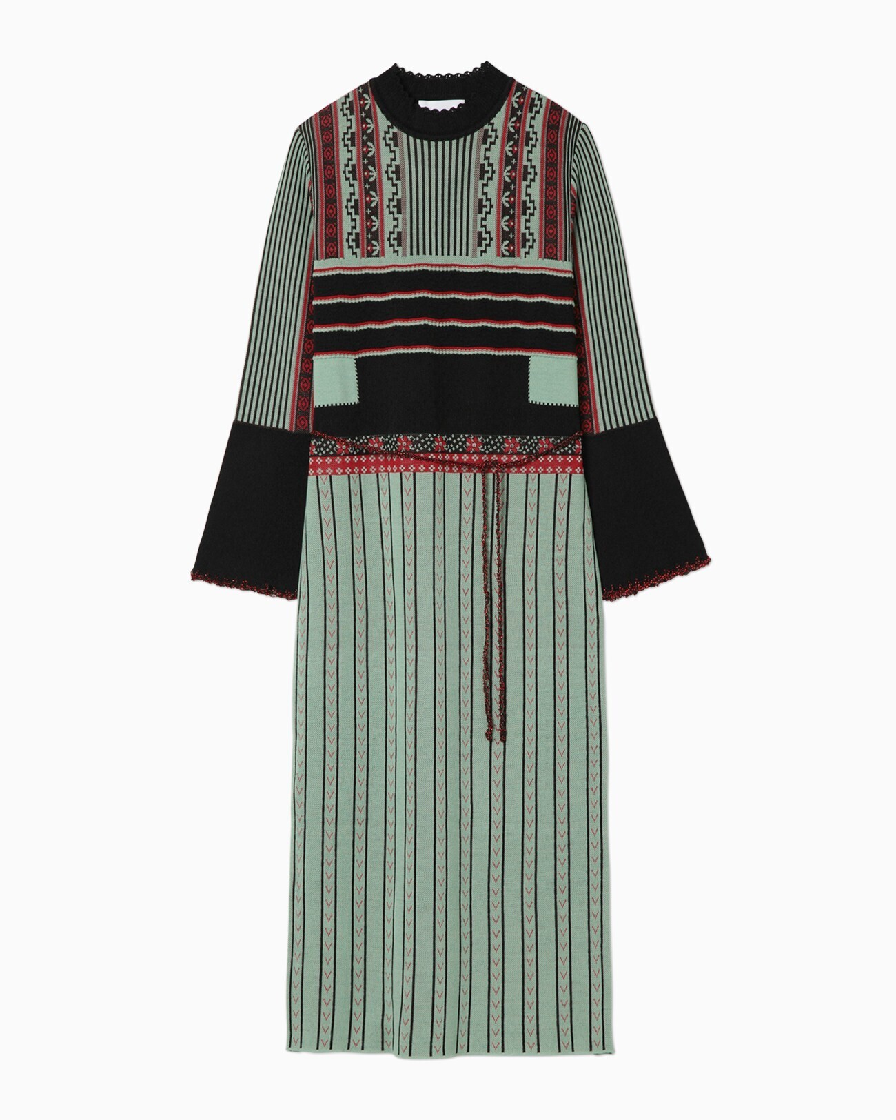 mame Pedicel Jacquard Knit Dress - green