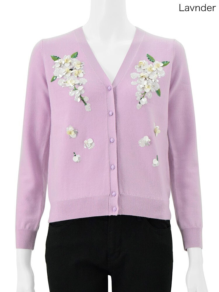 Chesty Flower Motif Cardigan