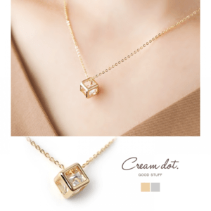 cream dot キュービックネックレス