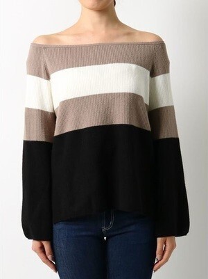 GYDA ラインオフショルニット TOPS