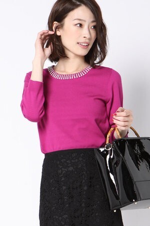 ketty ビジュー調ニットプルオーバー