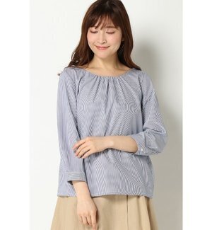 ikka Sdv ストライプバックボタンブラウス
