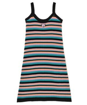 Candy Stripper WEIRD BEAR MULTI BORDER KNIT CAMISOLE ワンピース