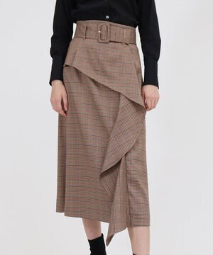 RACEA ウエストベルトチェックフロントフリルスカート | &ON JIONE STORE 公式オンラインストア