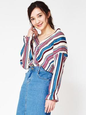 frunco Vあきマルチストライプシャツ