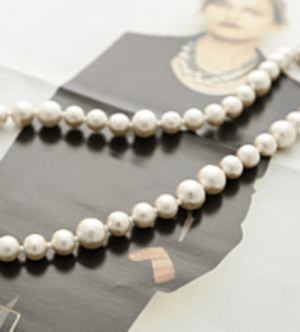 raffia Cotton pearl short necklace