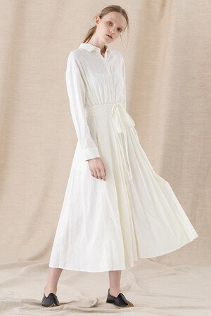 CASA FLINE エプロンロングシャツワンピース