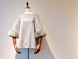 Mikako Nakamura 袖ミンク付カシミヤライトフラノ ミーナ