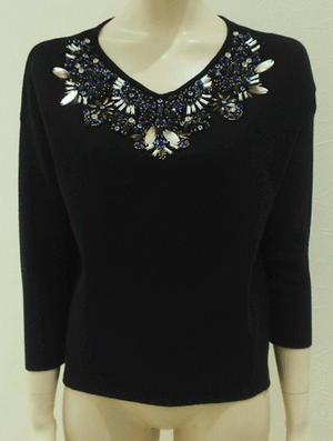 GRACE CONTINENTAL ビジューニットトップ