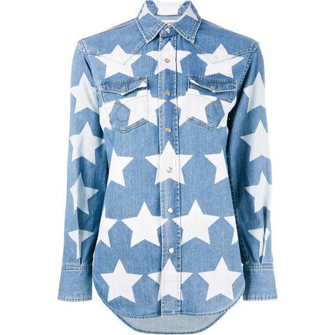 SAINT LAURENT PARIS スター柄 デニムシャツ