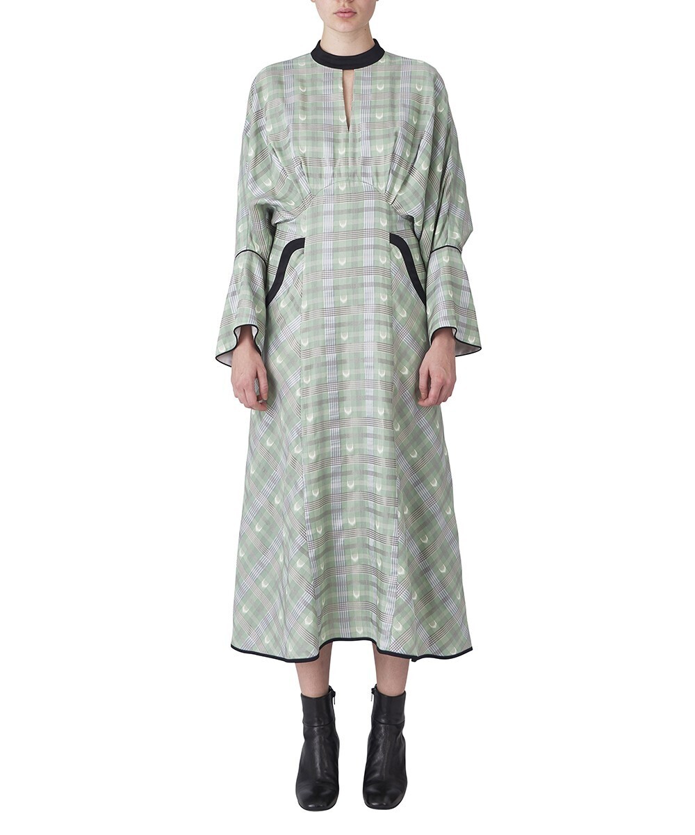 Mame Kurogouchi KASURI PLAID DRESS