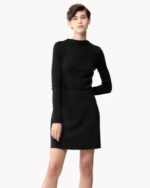 Theory Sweater Rib Knit Mock Mini Combo Dress