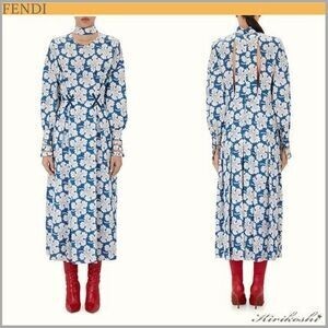 FENDI ツートーンシルククレープデシン ドレス