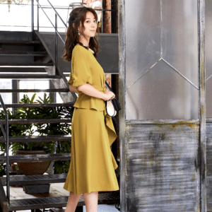 RUIRUE BOUTIQUE RUIRUE BOUTIQUE/【U652】/ラッフルフレアーパフスリーブワンピース