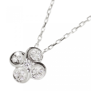 Sweets Jewelry Market 【SJ02652】K10YG WG ダイヤモンド0.10ct フラワーネックレス