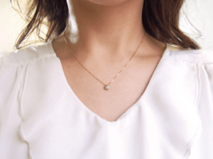 Sweets Jewelry Market 【ik00051】K18PG ダイヤモンド0.10ct フラワーネックレス