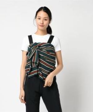 LANVIN en Bleu ボーダーベアトップブラウス