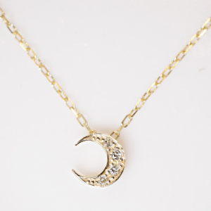 Sweets Jewelry Market 【SJ00048】　K10YG　ダイヤモンド0.01ct ホースシュー(馬蹄)/ムーン(月) ネックレス
