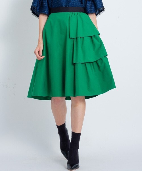 LANVIN en Bleu サイドティアードスカート