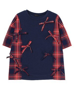 Candy Stripper CHECK RIBBON TRIMMED TOPS