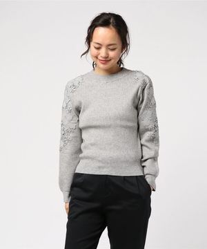 MISCH MASCH 袖レース装飾ニット