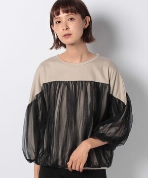 LANVIN en Bleu チュールバルーンカットソー