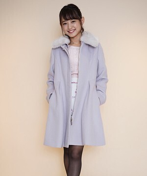 Cherite by PRIME PATTERN ビジューボタンＢＡＣＫ切替ファーコート