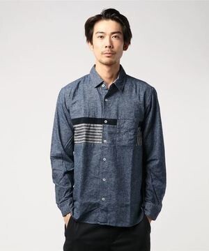 ikka 起毛チェスト切り替えシャツ