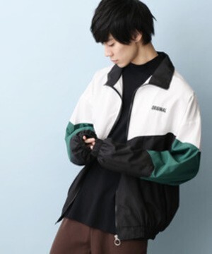 MONO-MART ビッグシルエット切り替えフルジップブルゾン
