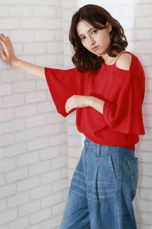 &g’aime ワンショルダーニット（986-62021）