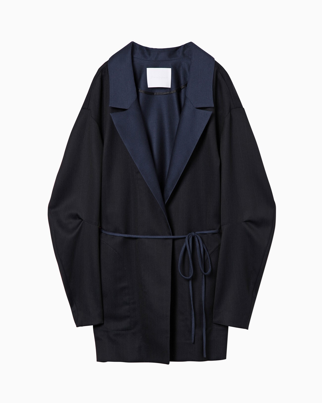 Mame Kurogouchi Double Face Wool Jacket - black×navy