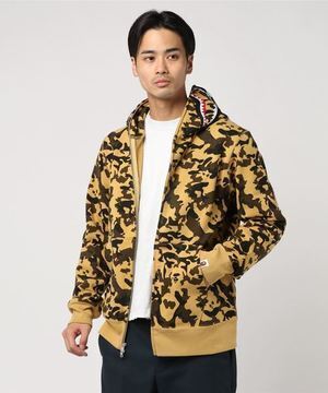 A BATHING APE DESERT CAMO SHARK FULL ZIP HOODIE M