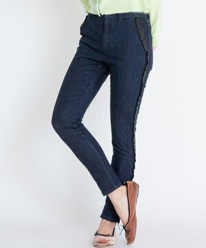 LANVIN en Bleu サイドグログランデニムパンツ