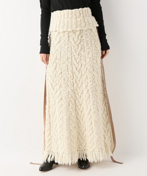 SLOBE IENA THE DALLAS HAND FRINGE ロングスカート