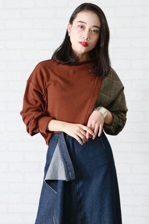 &g’aime チェックスイッチプルオーバー