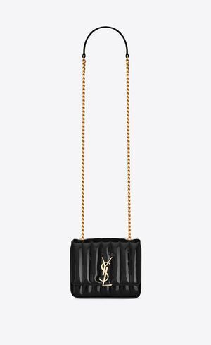 SAINT LAURENT PARIS ヴィキ バッグ(スモール/ブラック/パテントレザー)