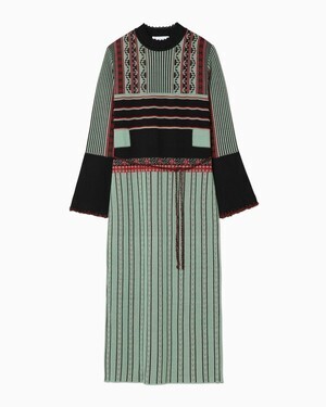 Mame Kurogouchi Pedicel Jacquard Knit Dress