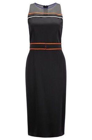 BOSS HUGO BOSS Sleeveless occasion dress with contrast-colour sporty piping