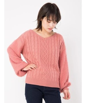 CECIL McBEE 袖シャギーニット
