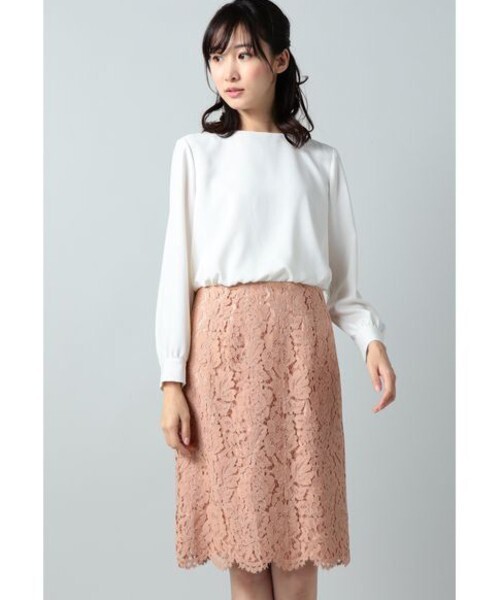 NATURAL BEAUTY BASIC レースドッキングワンピース