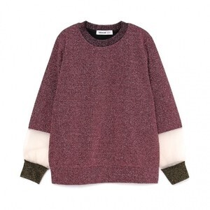 SAAAGE boutique ラメ切替ニットトップス