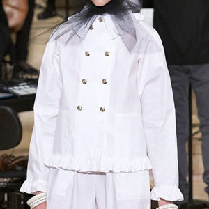 CHANEL Metiers d'art 17/18 コットントワル 裾フリル ブラウス