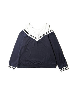 frunco ラインリブオフショルカットトップス