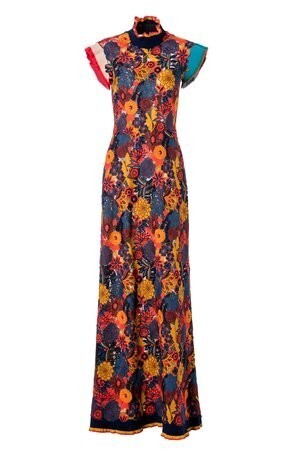 VIVIENNE TAM TIBETAN WILD FLOWER MAXI DRESS