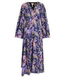 LOEWE X Paulas Ibiza Bird Print Crepe Midi Dress