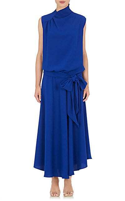 Maison Margiela Cobalt Cady Sleeveless Maxi Dress
