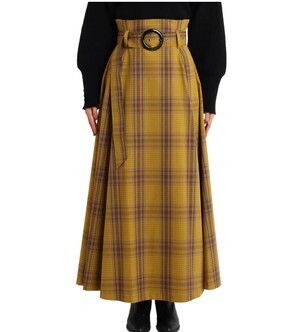 OPENING CEREMONY BLACK LABEL BELTED CHECK SKIRT