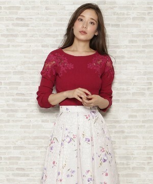 WILLSELECTION コードレース刺繍プルオーバー