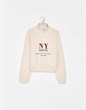 Bershka ヴィンテージ風 刺繍入りフリース