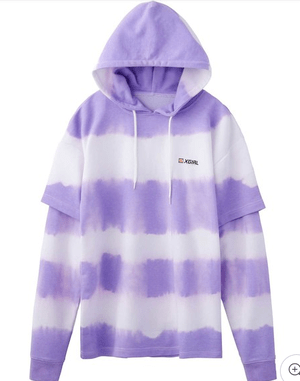 X-girl TIE DYE LAYERED SWEAT HOODIE